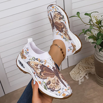 Women's Floral Print Slip-On Sneakers - Bellkmart