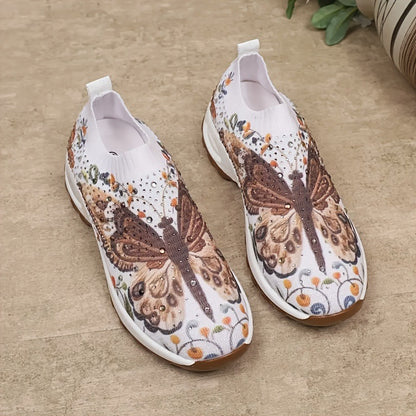 Women's Floral Print Slip-On Sneakers - Bellkmart