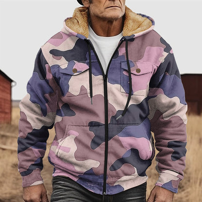 Men's autumn and winter popular 3D hooded fleece sweatshirt jacket - Bellkmart