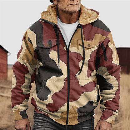 Men's autumn and winter popular 3D hooded fleece sweatshirt jacket - Bellkmart