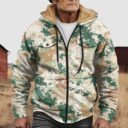 Men's autumn and winter popular 3D hooded fleece sweatshirt jacket - Bellkmart
