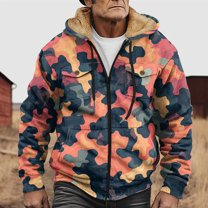 Men's autumn and winter popular 3D hooded fleece sweatshirt jacket - Bellkmart