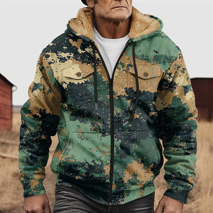 Men's autumn and winter popular 3D hooded fleece sweatshirt jacket - Bellkmart