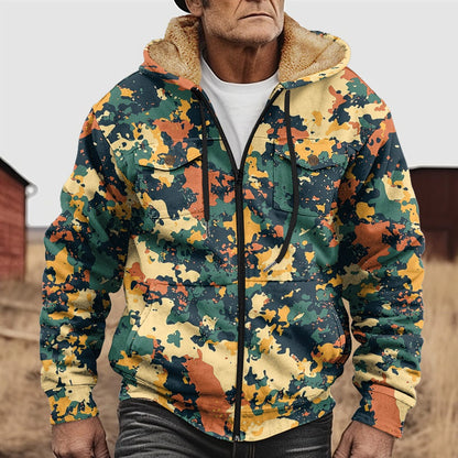 Men's autumn and winter popular 3D hooded fleece sweatshirt jacket - Bellkmart