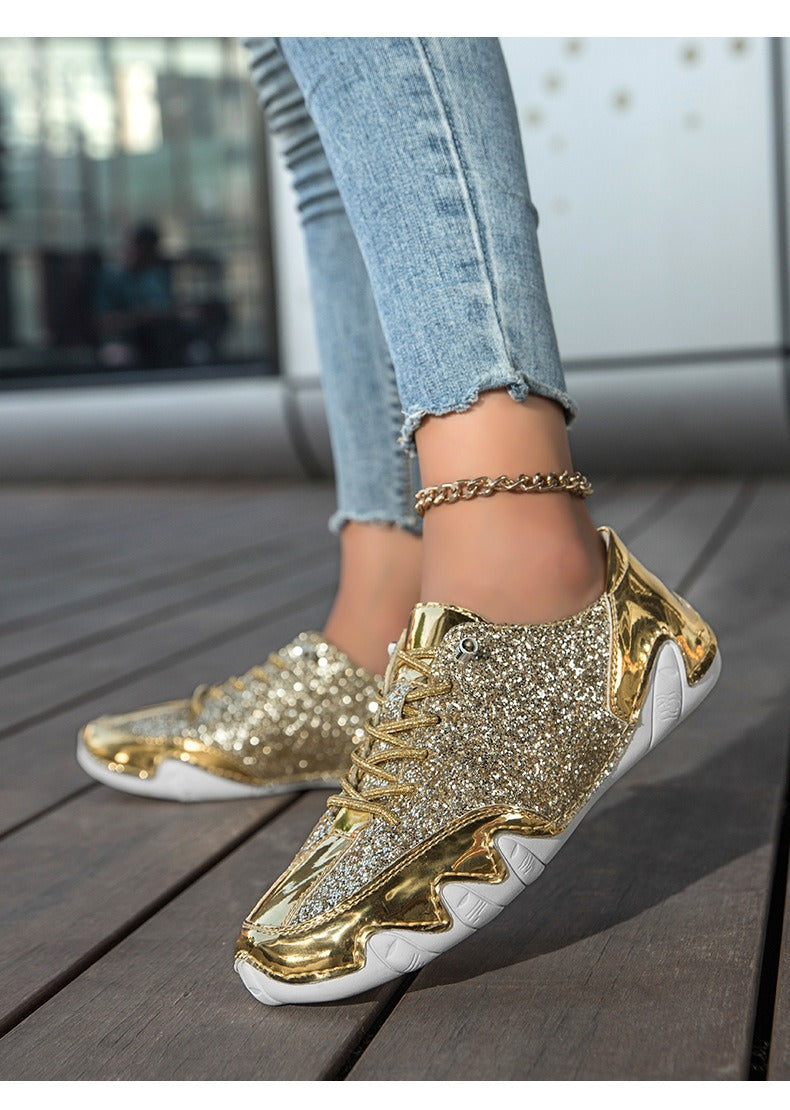Women Sequined Casual Slip On Sneakers - Bellkmart