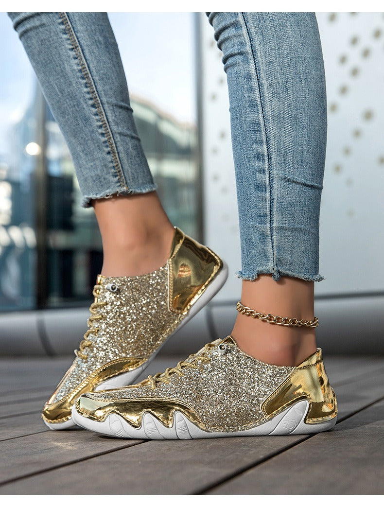 Women Sequined Casual Slip On Sneakers - Bellkmart
