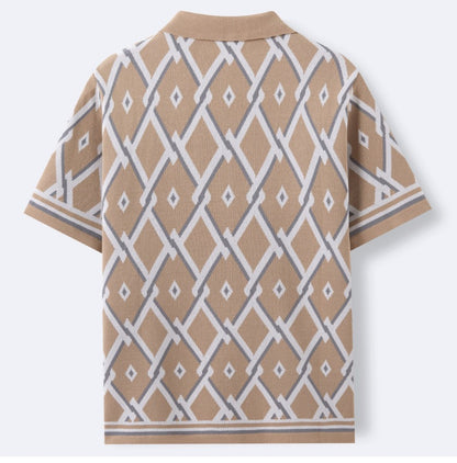Luxe Jacquard Polo Tee