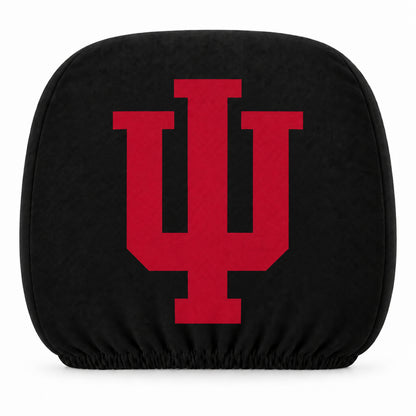 Indiana Hoosiers car headrest cover, Style 1 team design, white background