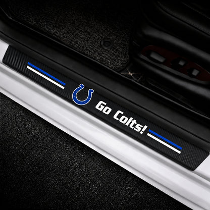 Indianapolis Colts car door sill protector strips — vehicle installation view