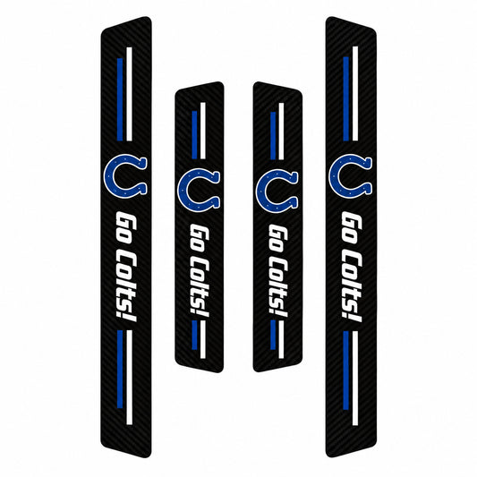 Indianapolis Colts car door sill protector strips — four-piece product layout