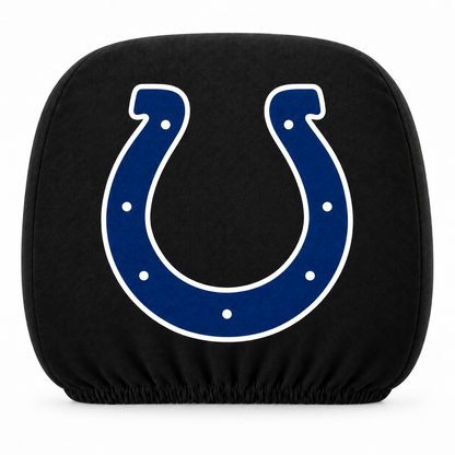 Indianapolis Colts car headrest cover, Style 1 logo design, white background