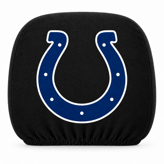 Indianapolis Colts car headrest cover, Style 1 logo design, white background