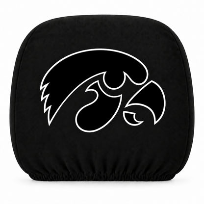 Iowa Hawkeyes car headrest cover, Style 1 team design, white background