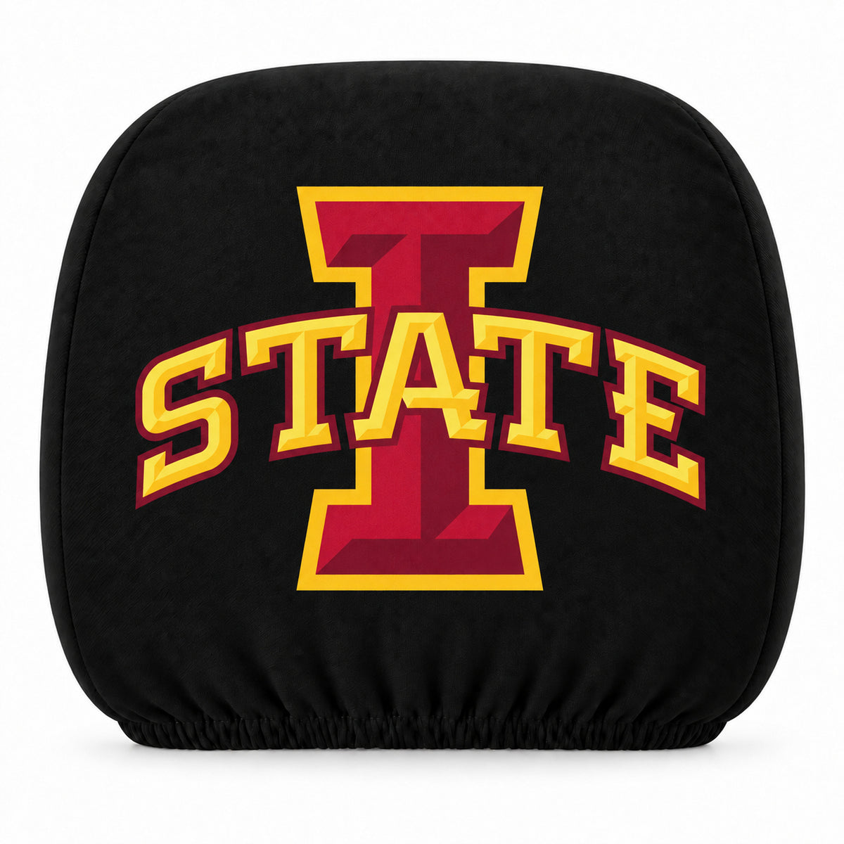 Iowa State Cyclones car headrest cover, Style 1 team design, white background