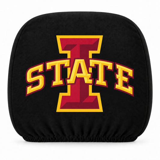 Iowa State Cyclones car headrest cover, Style 1 team design, white background