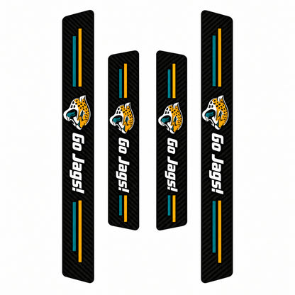 Jacksonville Jaguars car door sill protector strips — four-piece product layout
