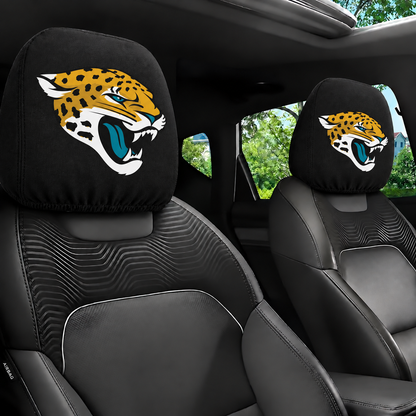Jacksonville Jaguars car headrest cover, Style 1 logo design, installed in car