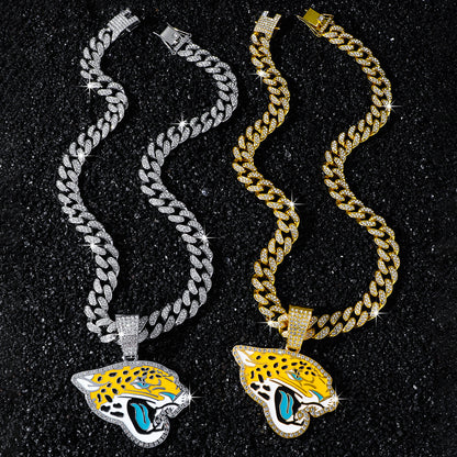 Jacksonville Jaguars necklace two-color set: one silver-tone and one gold-tone necklace