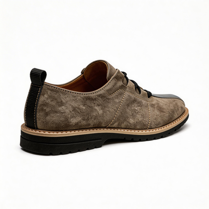 Versatile soft-soled patchwork hand-stitched leather shoes