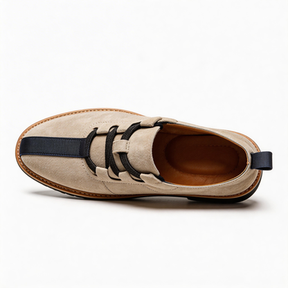 Versatile soft-soled patchwork hand-stitched leather shoes