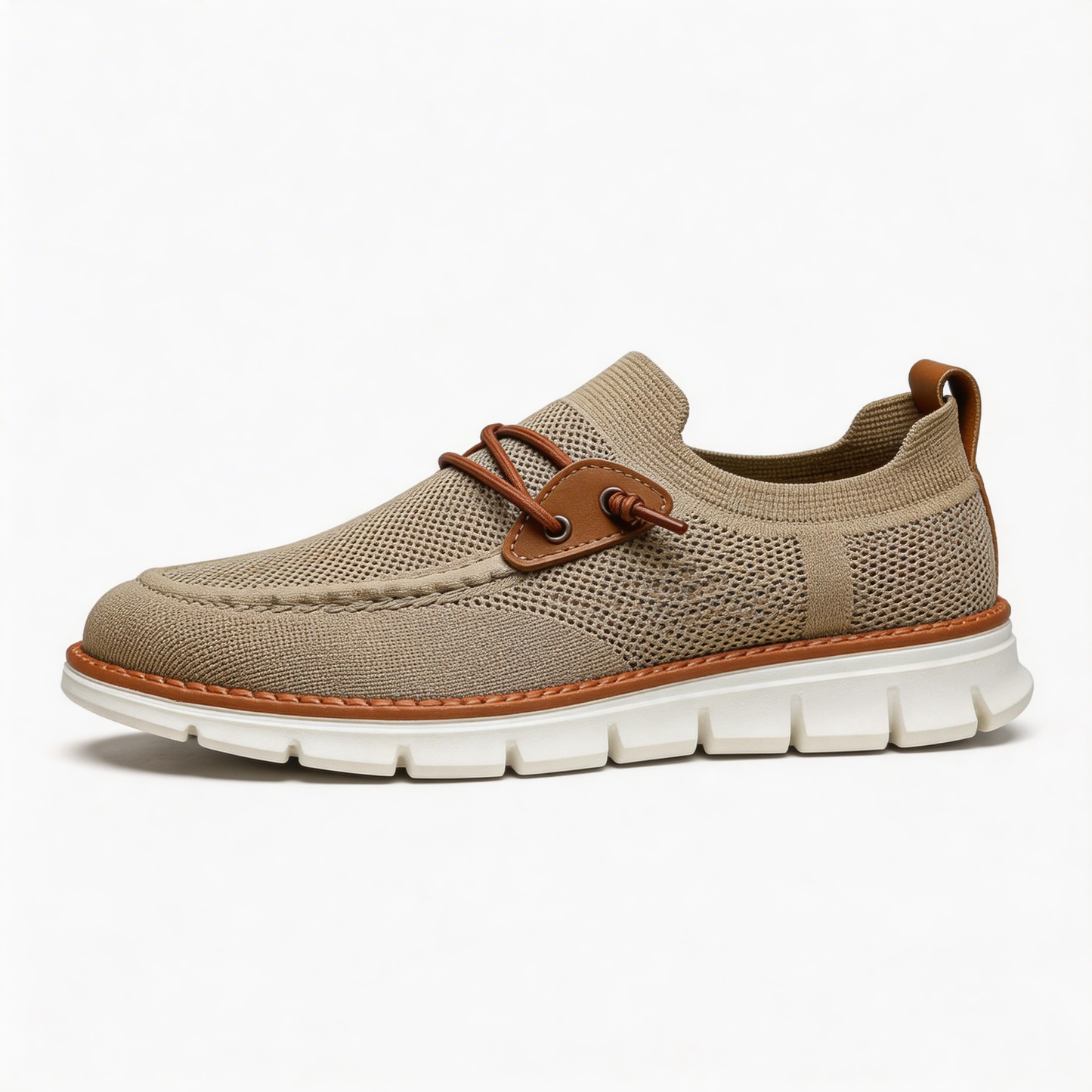 Bellkmart Mesh Casual Lightweight Breathable Soft Soled Shoes - Khaki - Bellkmart