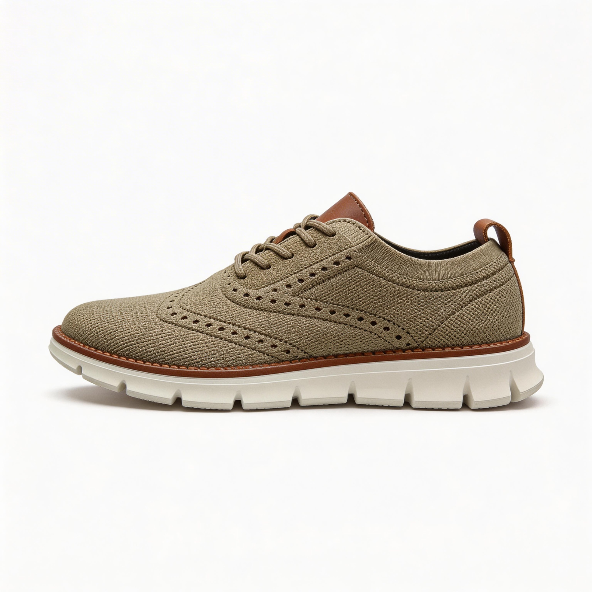 Bellkmart Autumn Comfy breathable Orthopedic Oxford Sneakers For Wide Feet - Khaki - Bellkmart