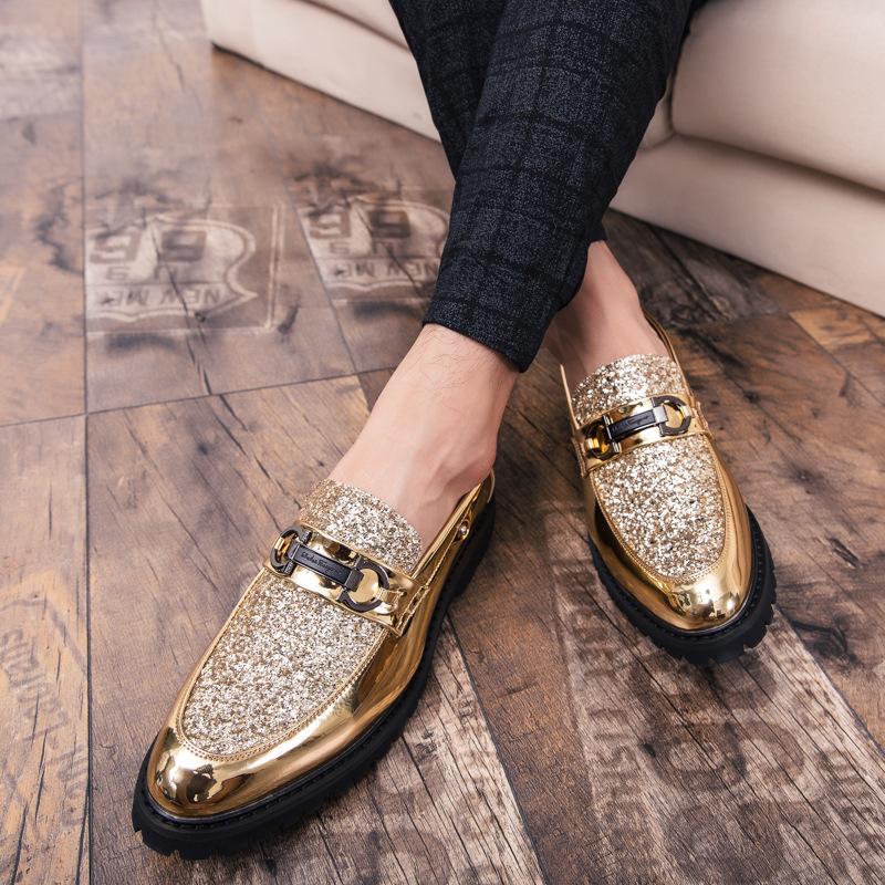 Italian handmade sequin fashion leather shoes - Bellkmart