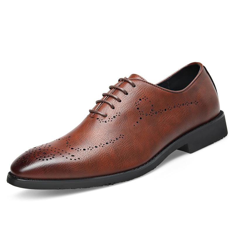 Italian handmade bullock breathable men's business banquet leather shoes - Bellkmart