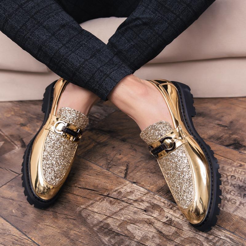 Italian handmade sequin fashion leather shoes - Bellkmart