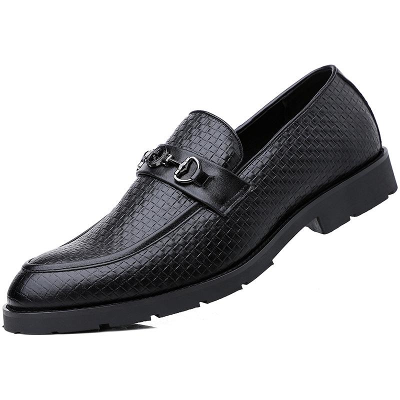 Italian hand-woven textured men's business shoes - Bellkmart