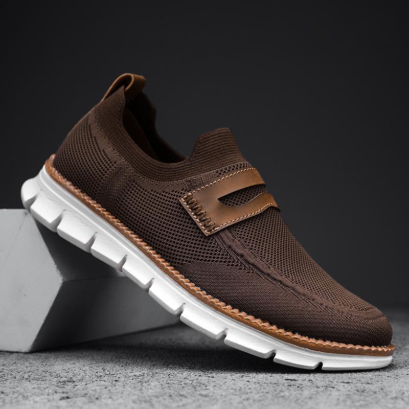 Bellkmart Slip On Mesh Breathable Sneakers - Brown - Bellkmart