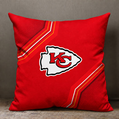 Kansas City Chiefs sofa cushion cover showing the team graphic and patterned design