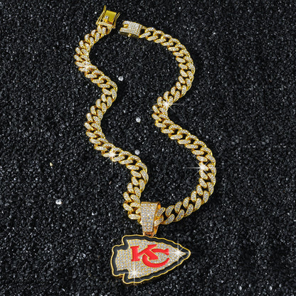 Kansas City Chiefs gold-tone rhinestone necklace