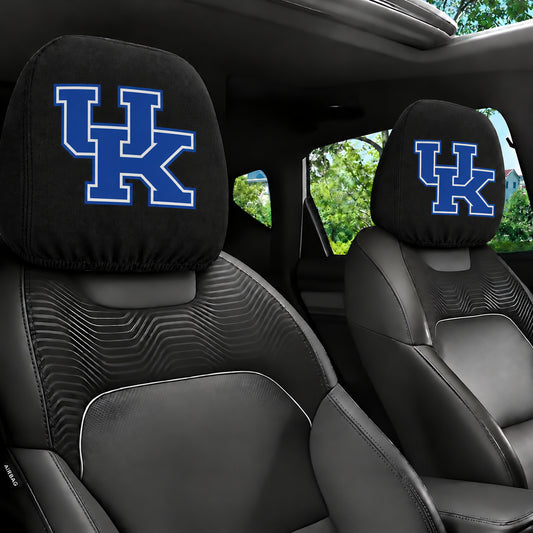 Kentucky Wildcats car headrest cover, Style 1 team design, installed in car