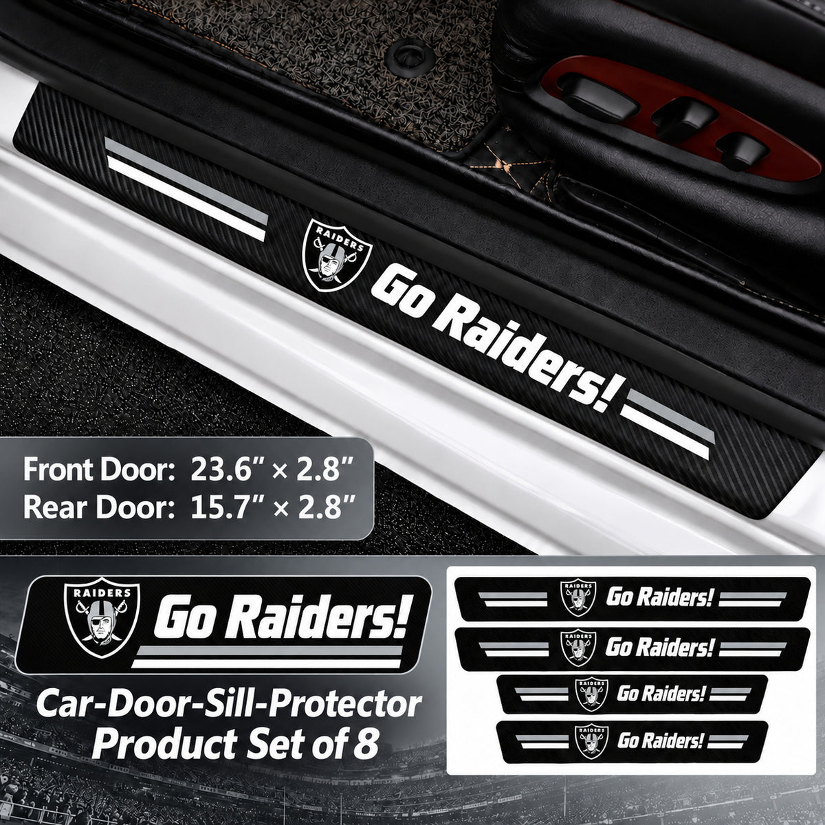 Las Vegas Raiders car door sill protector strips — 2 sets of 8 pieces