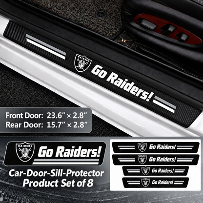 Las Vegas Raiders car door sill protector strips — 2 sets of 8 pieces