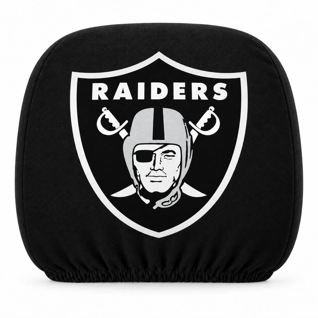 Las Vegas Raiders car headrest cover, Style 1 logo design, white background