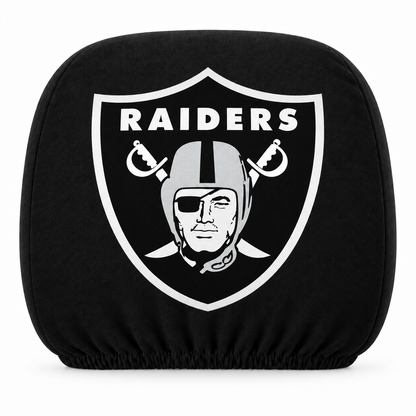 Las Vegas Raiders car headrest cover, Style 1 logo design, white background