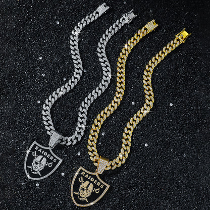Las Vegas Raiders necklace two-color set: one silver-tone and one gold-tone necklace