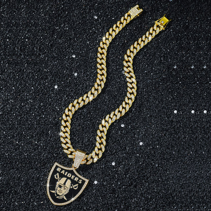 Las Vegas Raiders gold-tone rhinestone necklace