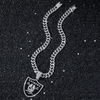 Las Vegas Raiders silver-tone rhinestone necklace