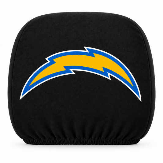 Los Angeles Chargers car headrest cover, Style 1 logo design, white background