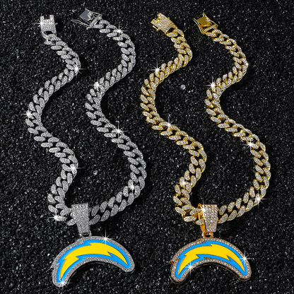 Los Angeles Chargers necklace two-color set: one silver-tone and one gold-tone necklace