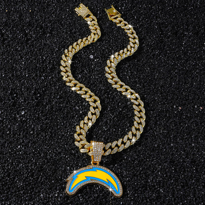 Los Angeles Chargers gold-tone rhinestone necklace