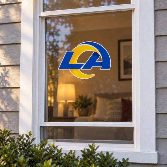 Los Angeles Rams decorative sticker displayed on a home window