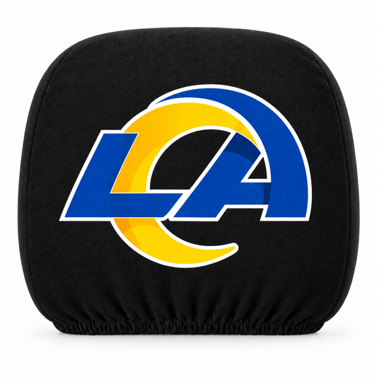 Los Angeles Rams car headrest cover, Style 1 logo design, white background