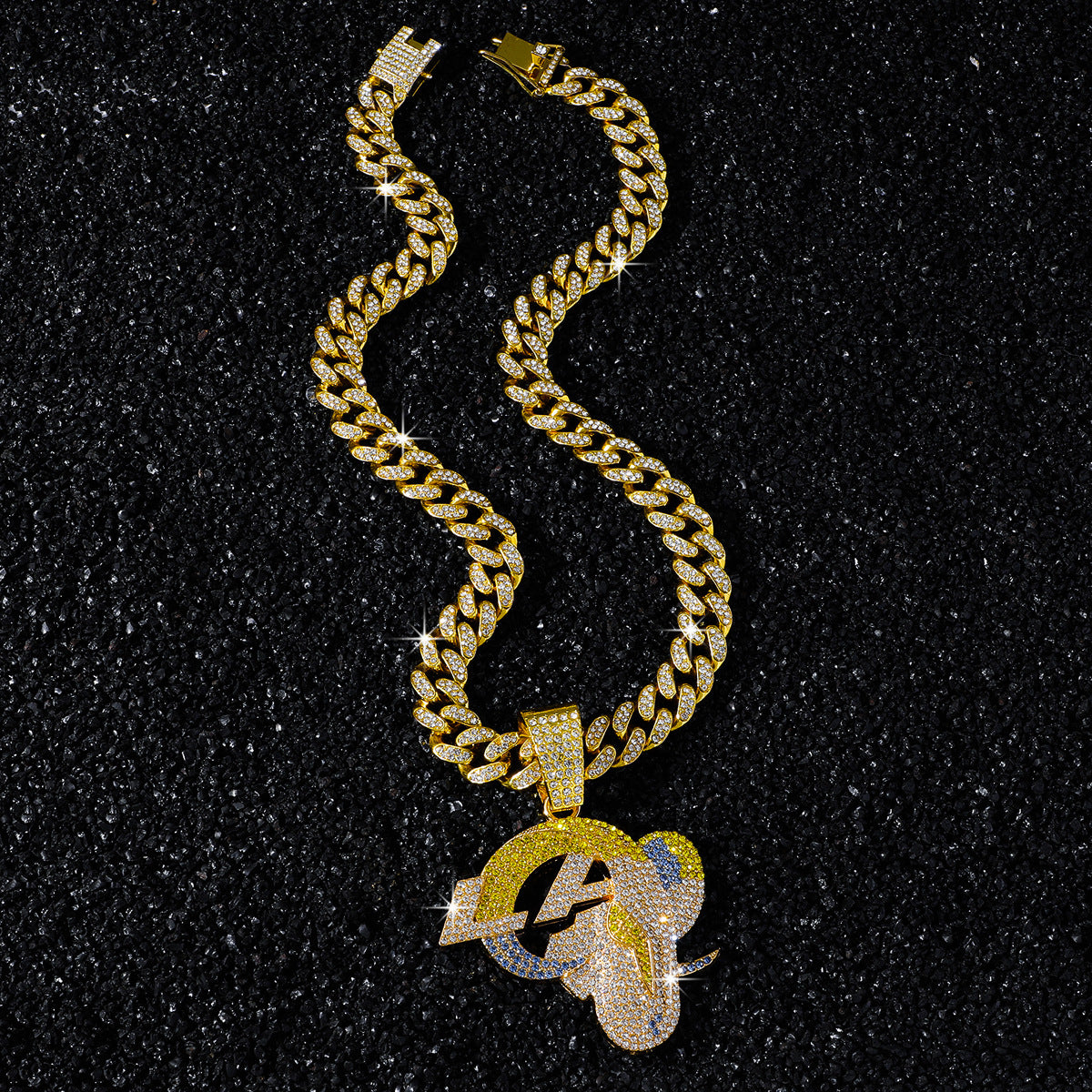 Los Angeles Rams gold-tone rhinestone necklace