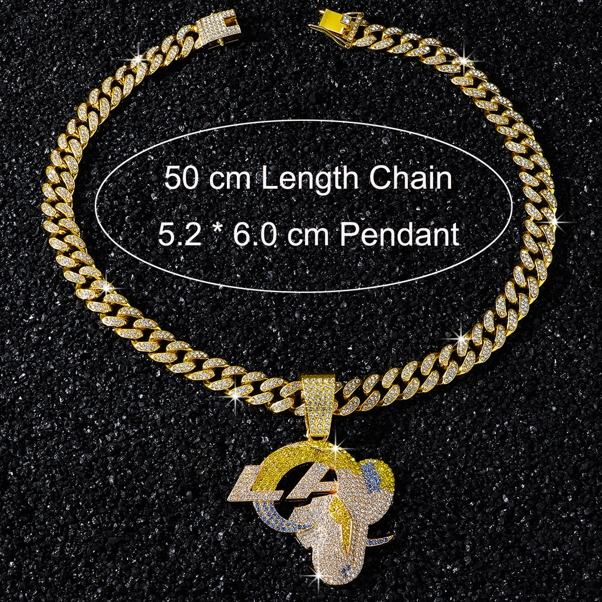 Los Angeles Rams necklace size guide