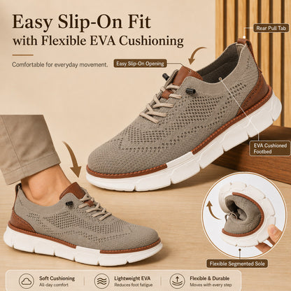 Easy slip-on fit and flexible EVA cushioning details
