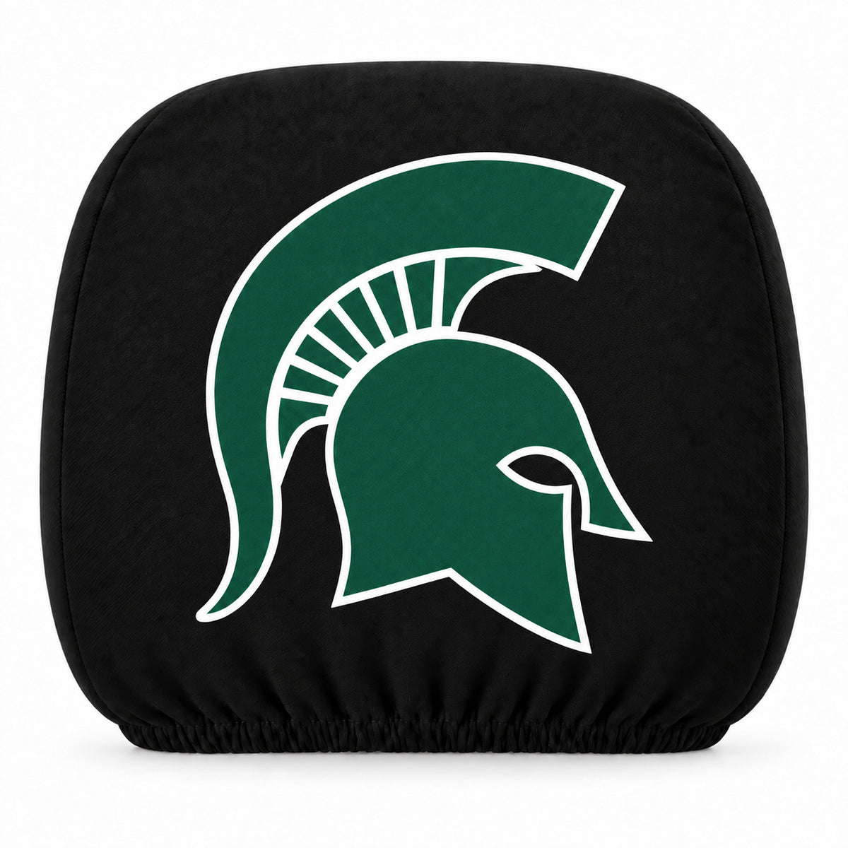 Michigan State Spartans car headrest cover, Style 1 team design, white background
